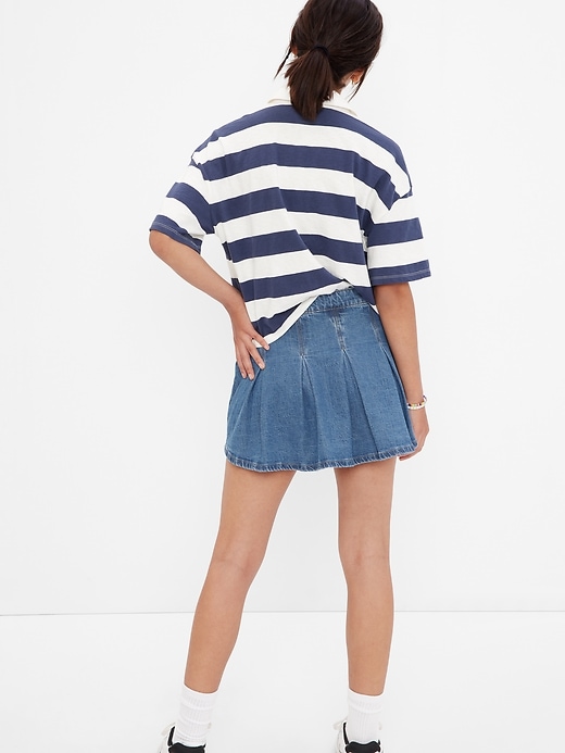 Image number 2 showing, Teen Pleated Denim Skirt with Washwell