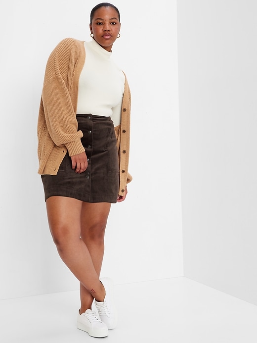 Image number 4 showing, Snap-Front Corduroy Mini Skirt