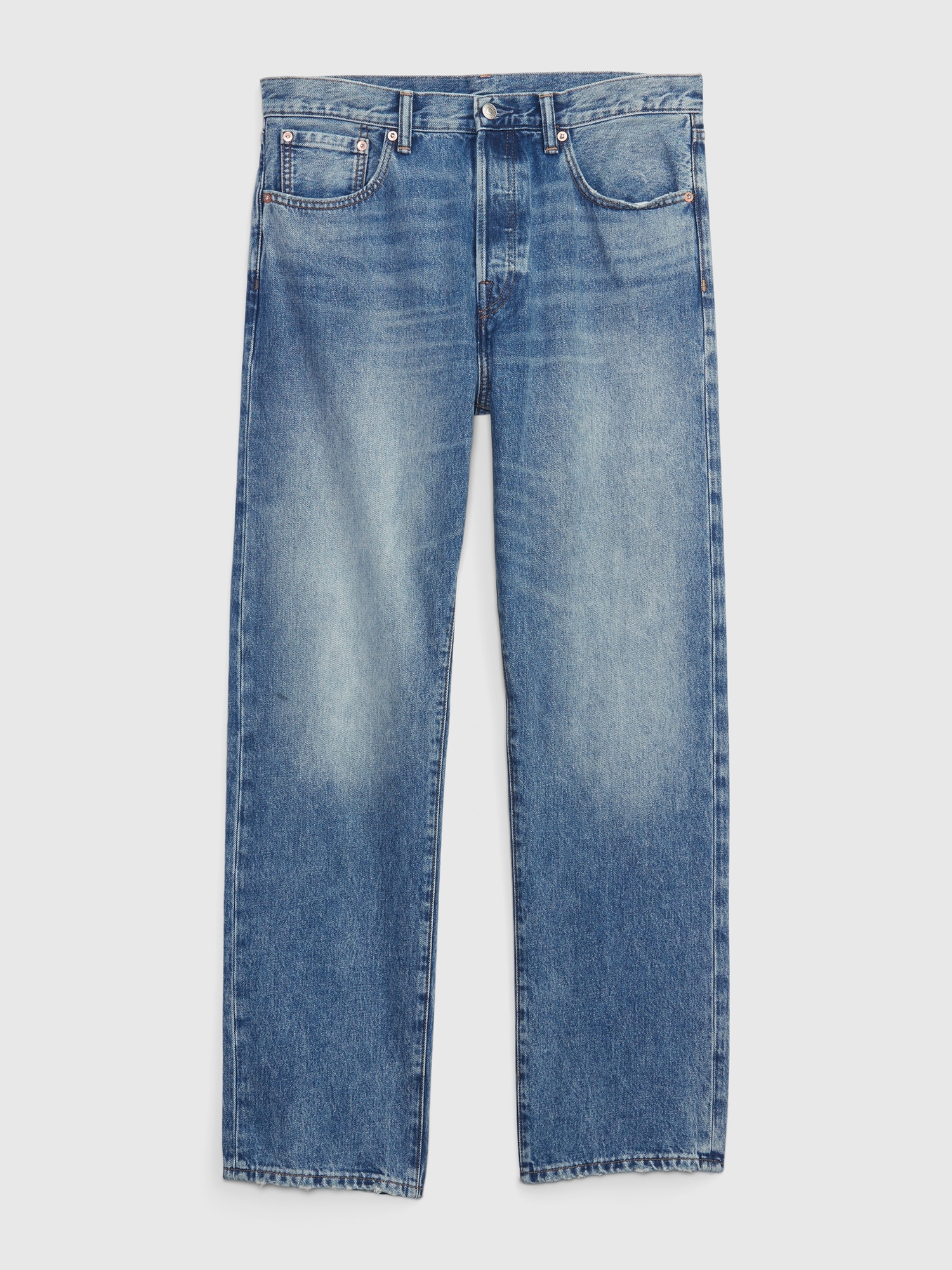 Gap Button Fly 90s Original Straight Fit Jeans with Washwell