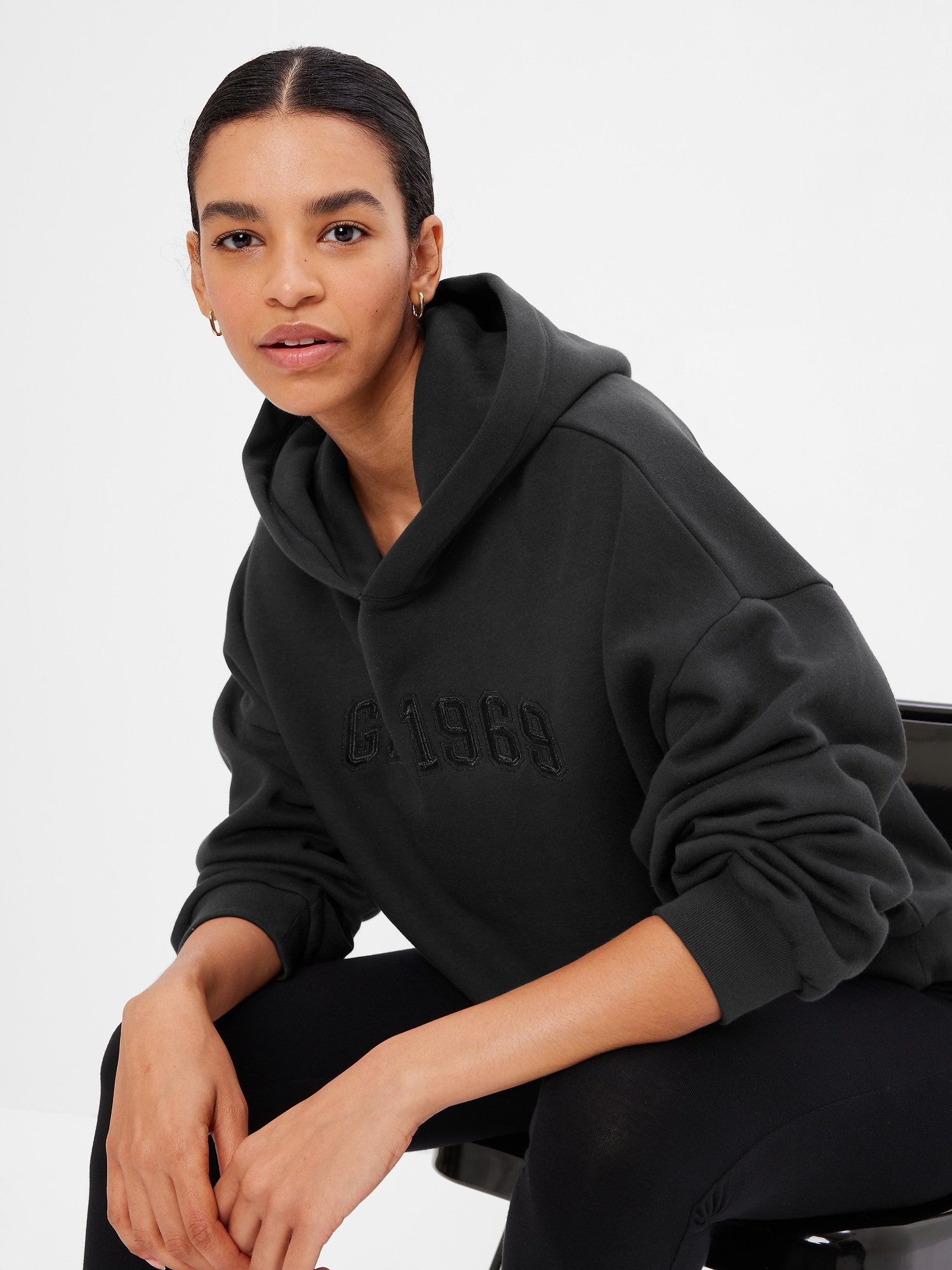 ASOS DESIGN oversized hoodie in black with rose back print and