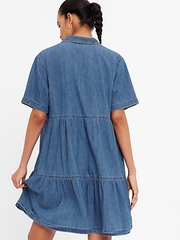 Buy Gap Blue Denim Tiered Cami Dress from Next Luxembourg