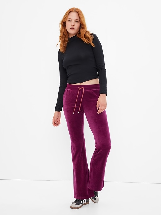 Image number 1 showing, Mid Rise Velour Flare Sweatpants