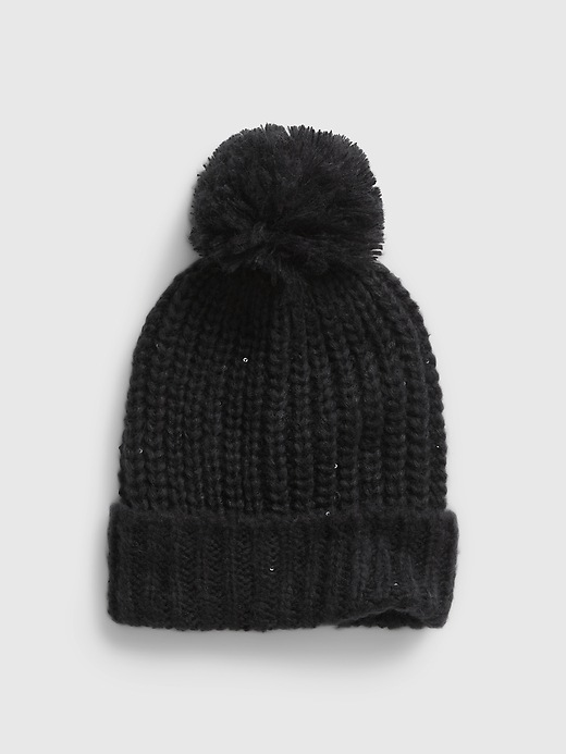 View large product image 1 of 1. Shine Pom-Pom Beanie