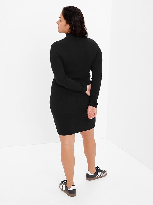 Image number 5 showing, Mockneck Merino Wool-Blend Midi Sweater Dress