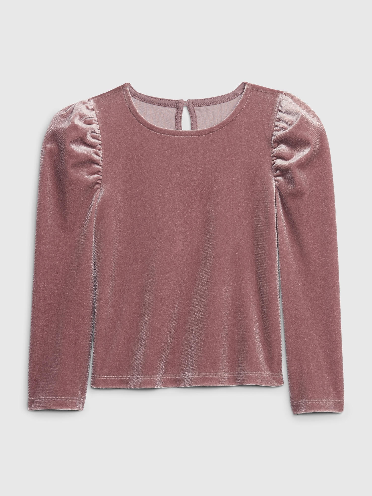 Gap Toddler Puff Sleeve Velvet Top pink. 1