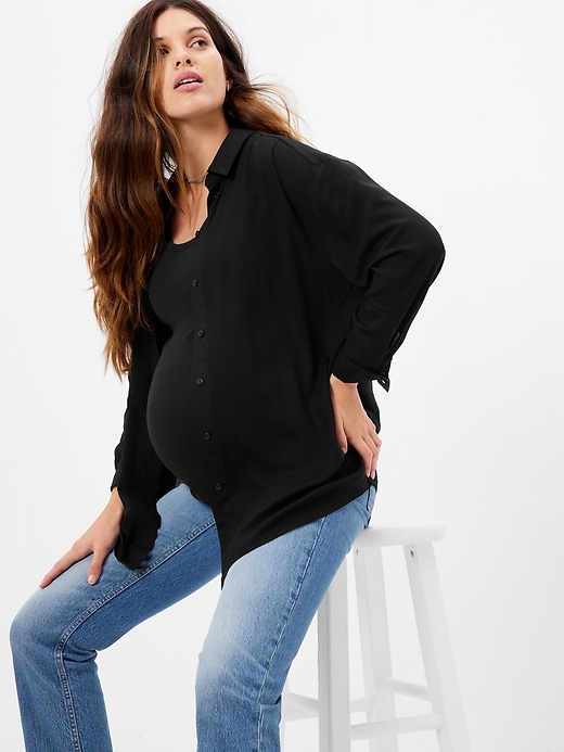 Image number 6 showing, Maternity Button-Down Shirt