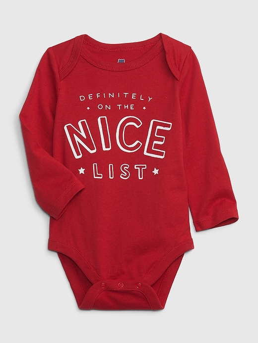 View large product image 1 of 1. Baby Organic Cotton Mix and Match Holiday Graphic Bodysuit