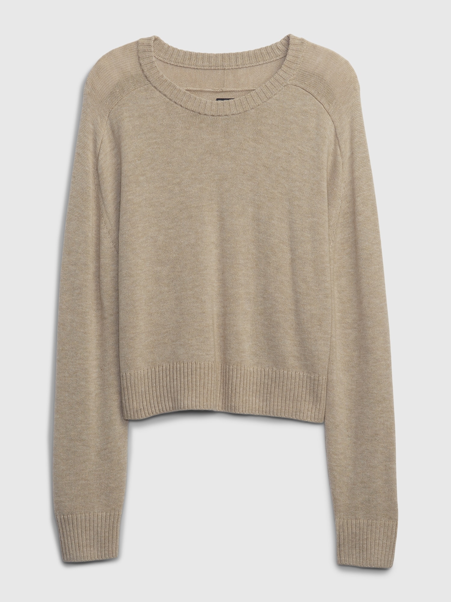 Wool-Blend Cropped Crewneck Sweater | Gap