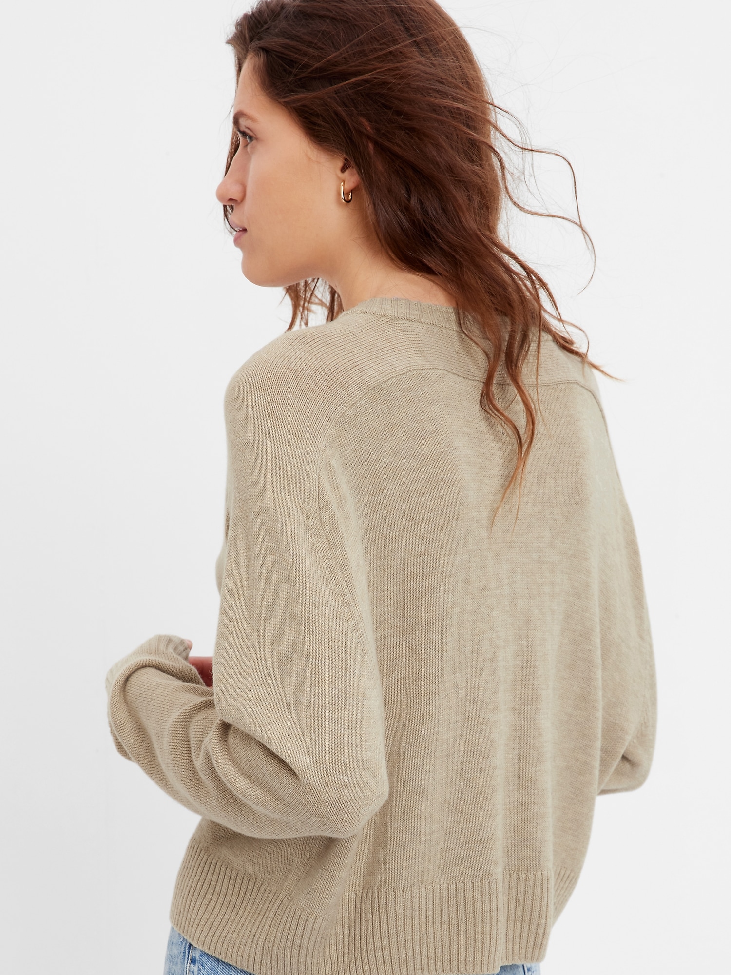 Wool-Blend Cropped Crewneck Sweater | Gap