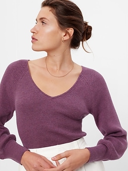 Wool-Blend Rib Sweater | Gap