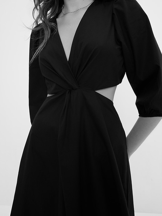 Image number 3 showing, Puff Sleeve Cutout Midi Dress