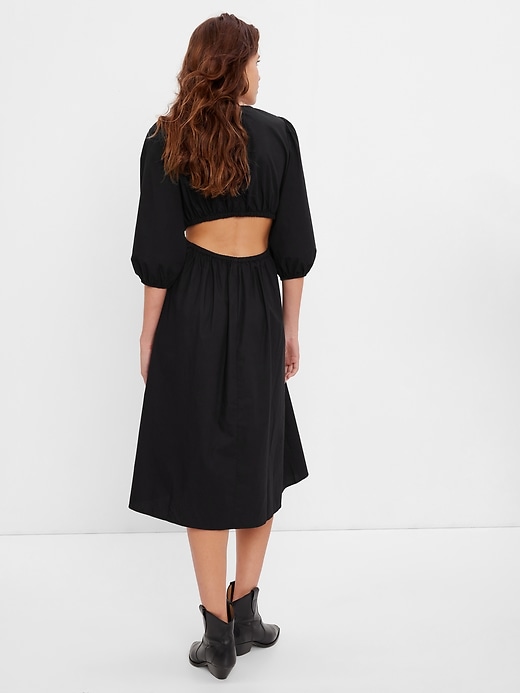 Image number 2 showing, Puff Sleeve Cutout Midi Dress