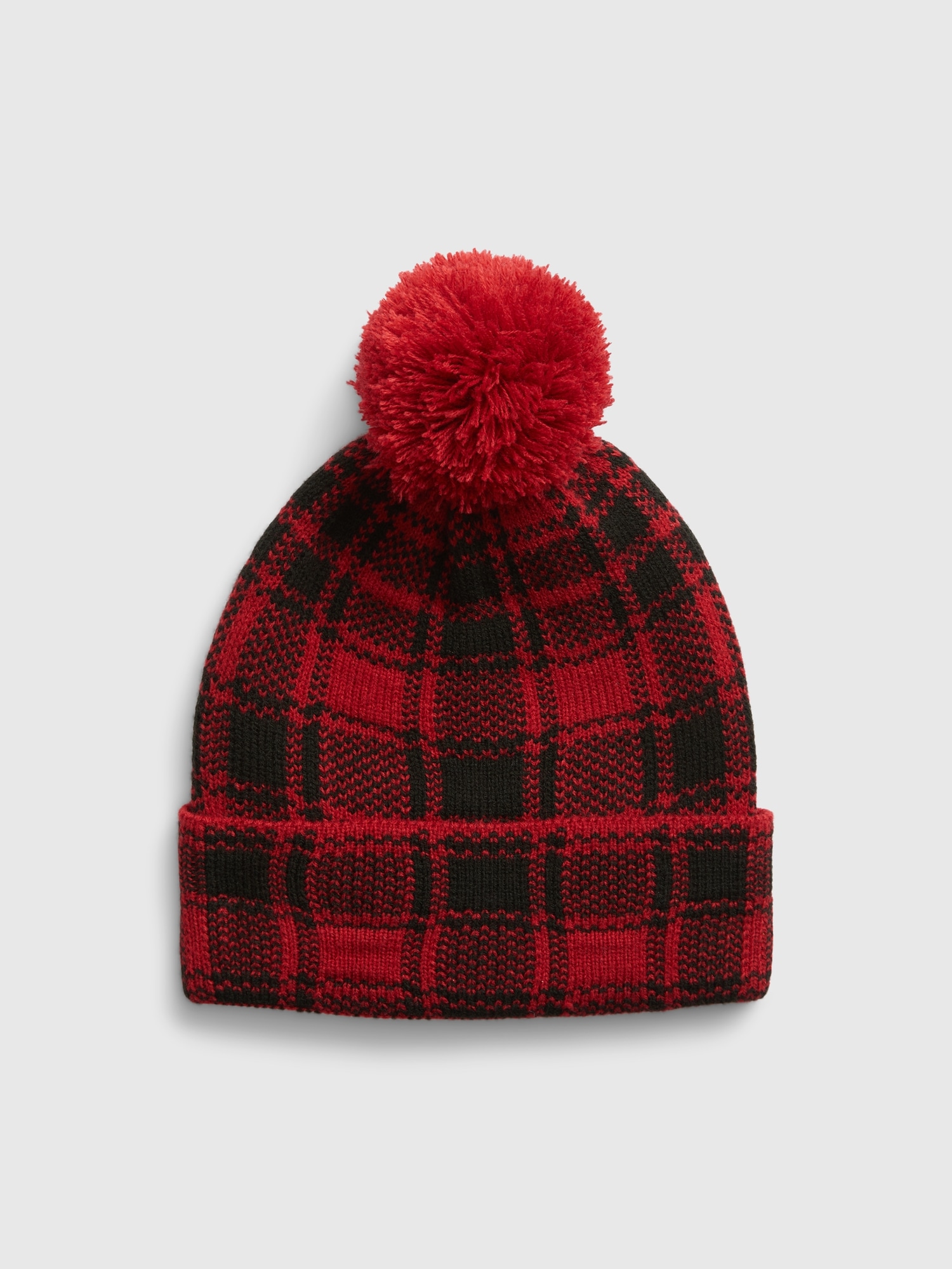 Kids Plaid Pom Beanie | Gap