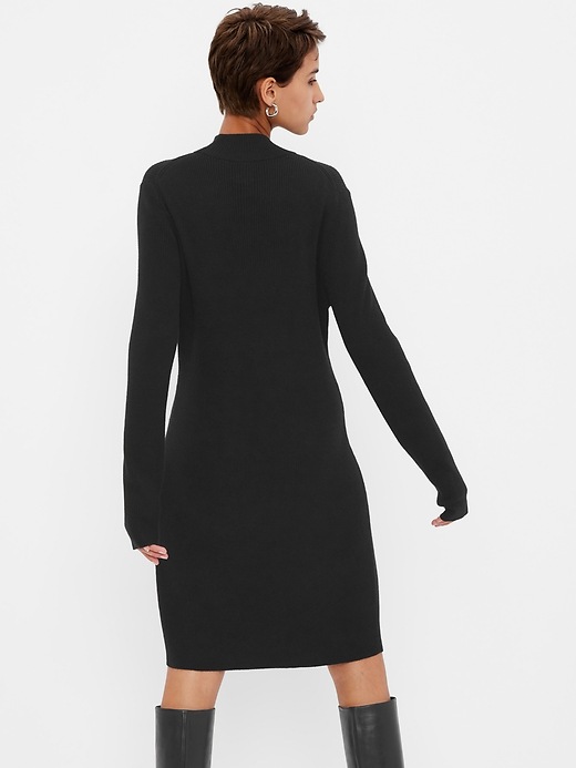 Image number 2 showing, Mockneck Merino Wool-Blend Midi Sweater Dress