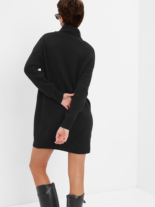 Image number 2 showing, CashSoft Turtleneck Mini Sweater Dress