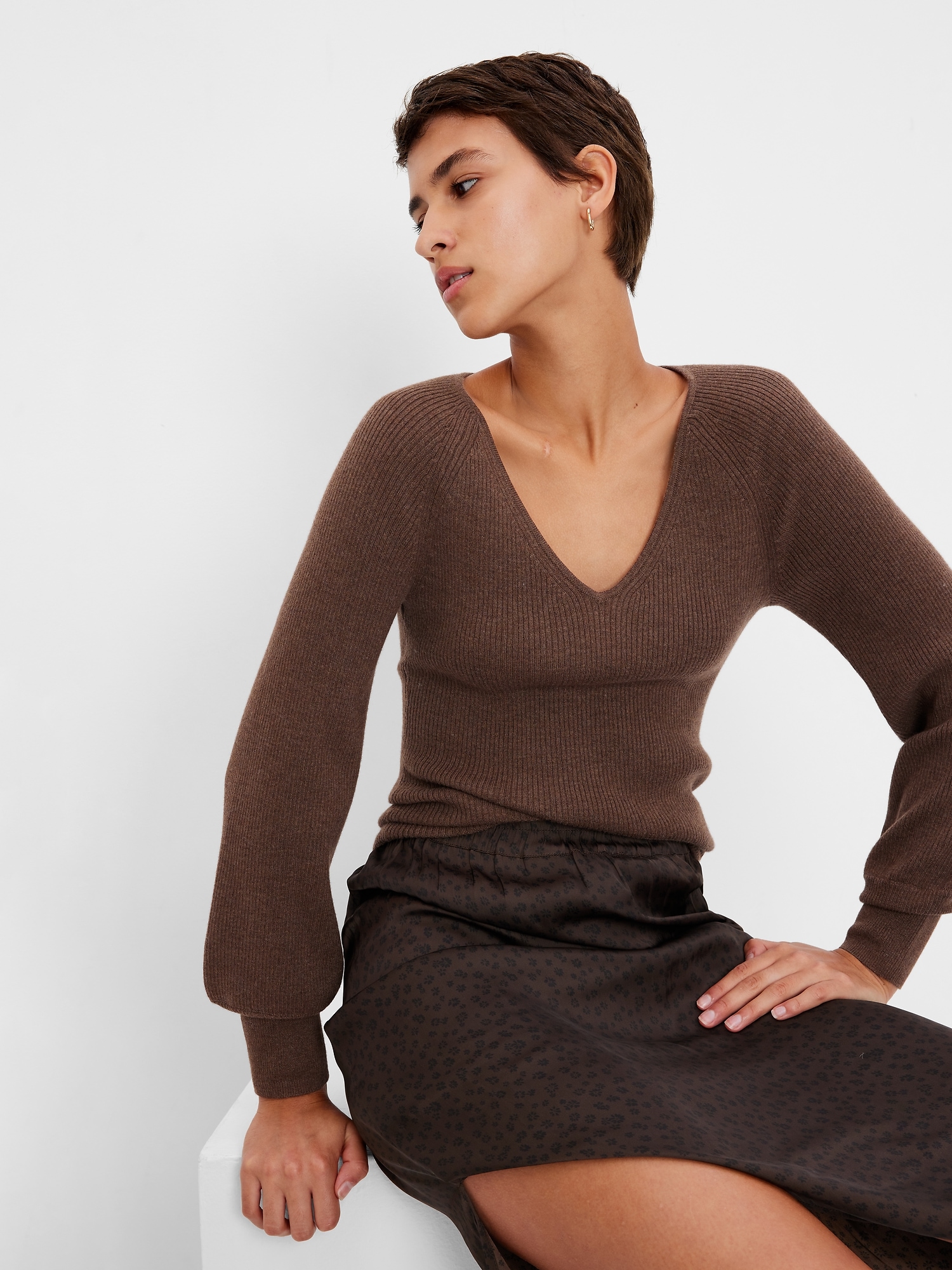 Wool-Blend Rib Sweater | Gap