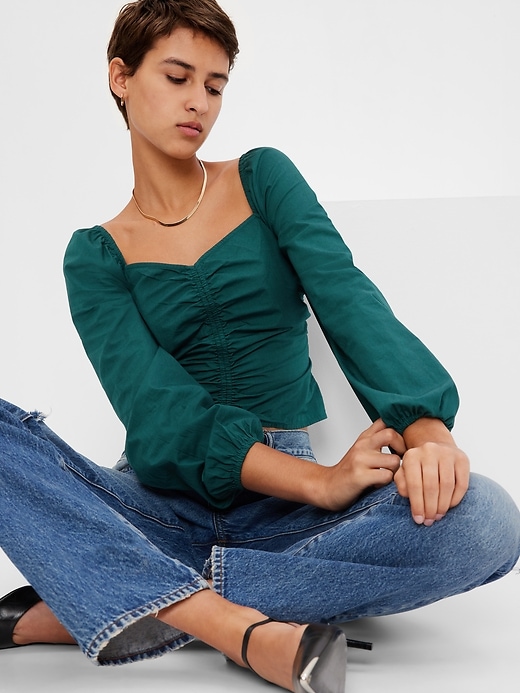 Image number 3 showing, Puff Sleeve Sweetheart Top