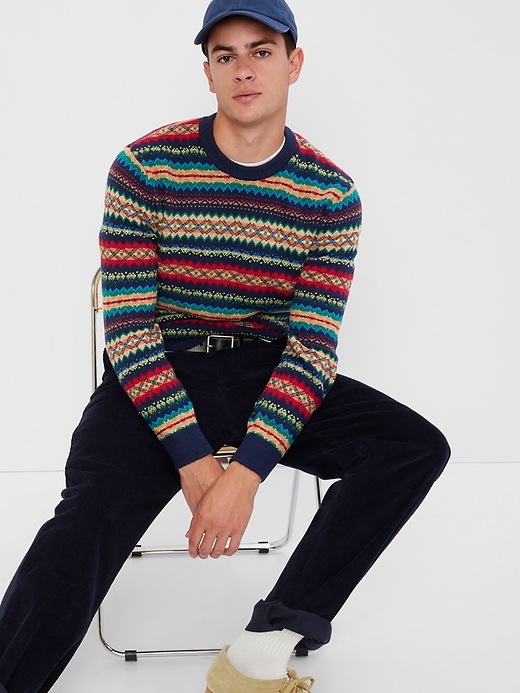 Image number 1 showing, Fair Isle Crewneck Sweater