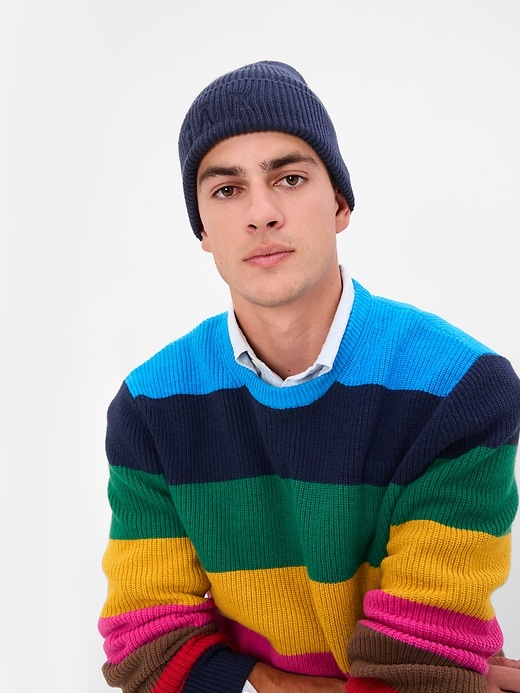 Image number 3 showing, Happy Stripe Crewneck Sweater