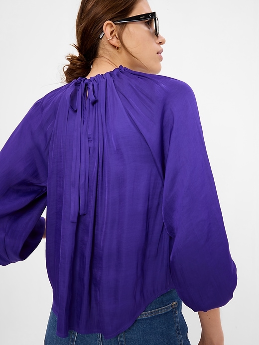 Image number 2 showing, Tie-Back Satin Top