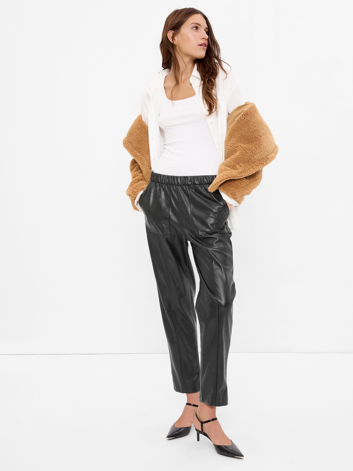 Vegan Leather Cropped Pants