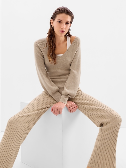 Image number 1 showing, Wool-Blend Rib Sweater