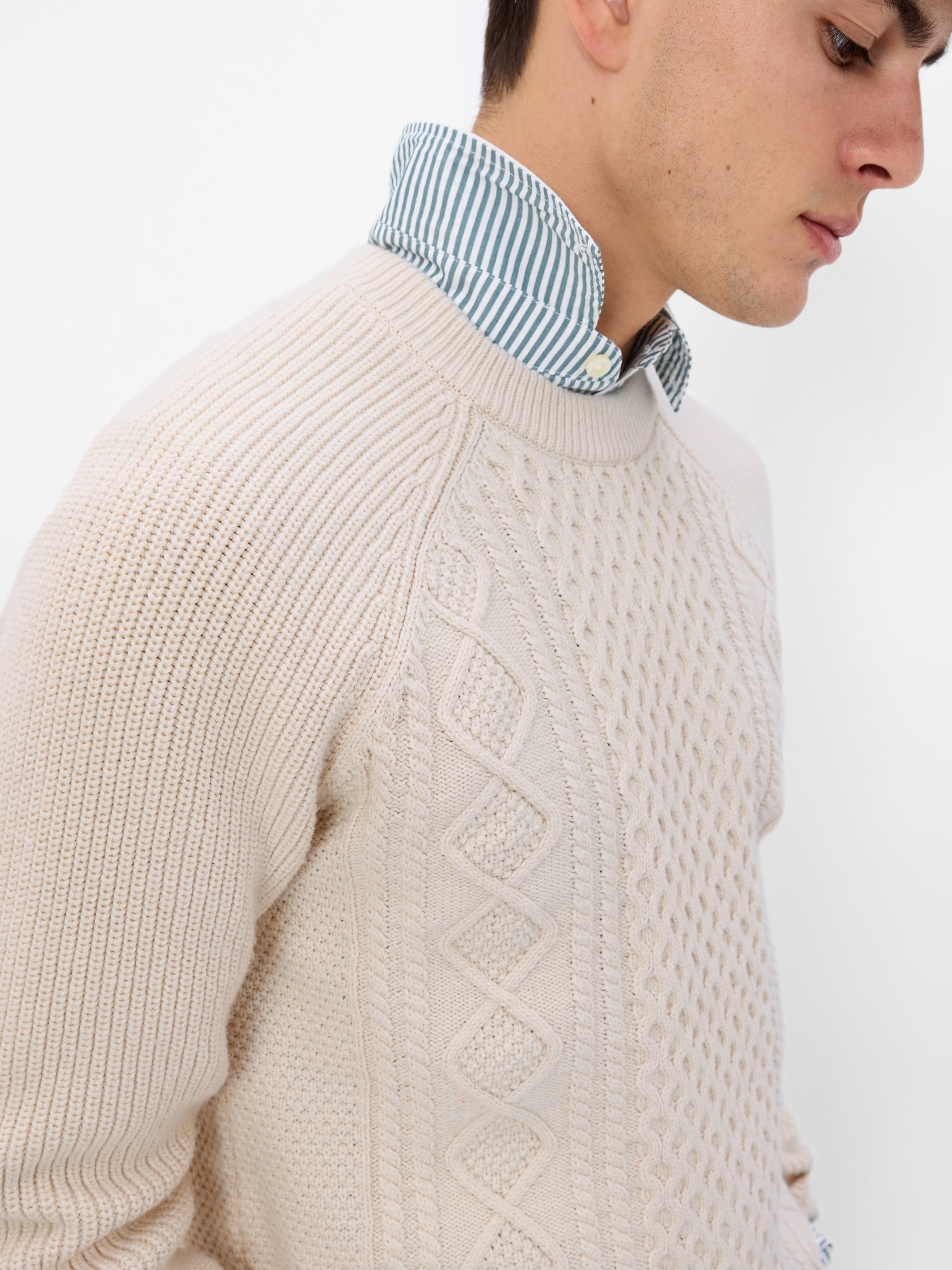 CableKnit Crewneck Sweater Gap