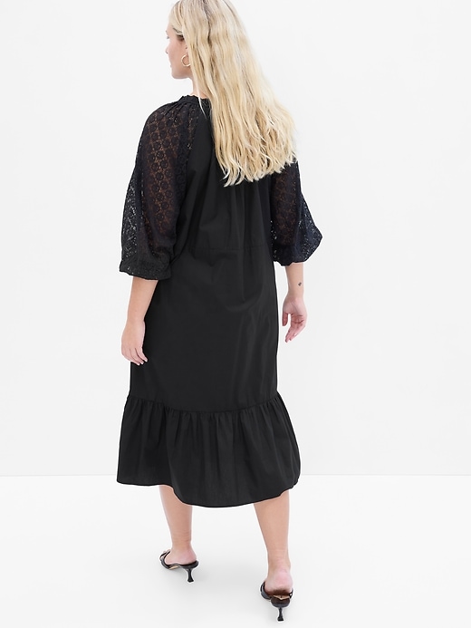 Image number 5 showing, Lace Sleeve Midi Dress