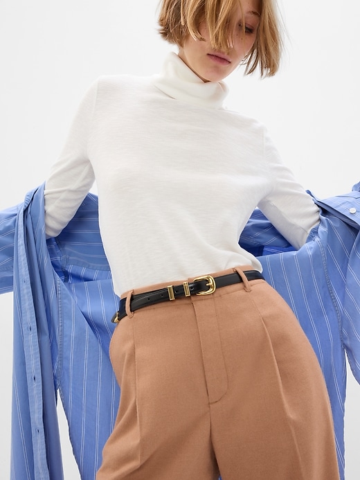 Image number 3 showing, High Rise Pleated Trousers