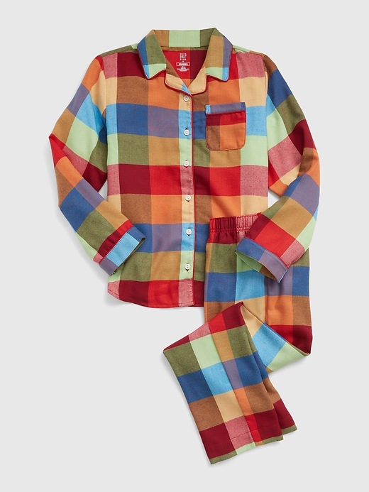 Image number 1 showing, Kids 100% Recycled Happy Plaid PJ Set