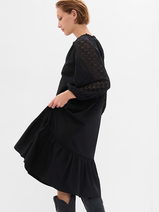 Image number 2 showing, Lace Sleeve Midi Dress