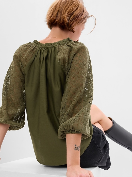 Image number 2 showing, Lace Sleeve Top