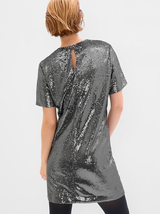 Image number 2 showing, Recycled Sequin T-Shirt Mini Dress
