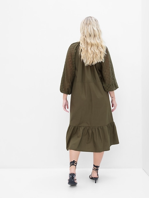 Image number 5 showing, Lace Sleeve Midi Dress