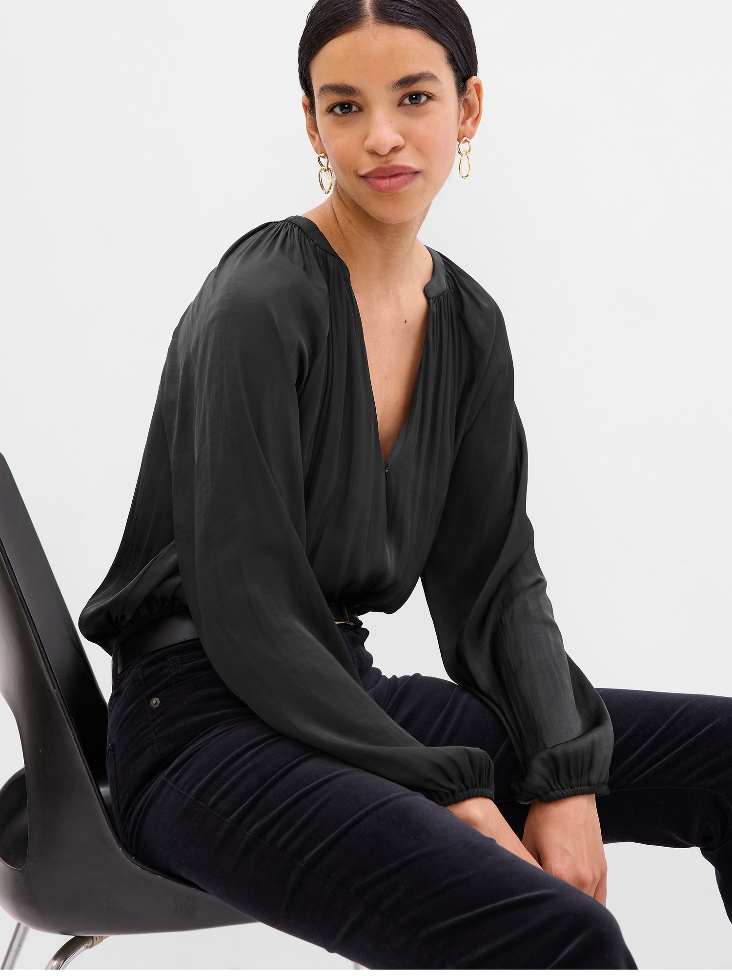 Satin Wrap Bodysuit | Gap