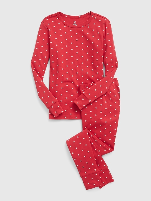 Image number 1 showing, Kids 100% Organic Cotton Heart PJ Set