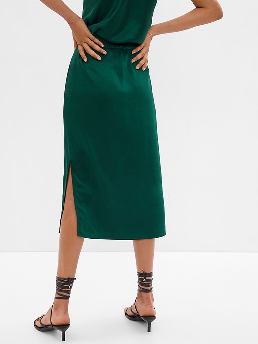 Image number 2 showing, Satin Midi Skirt