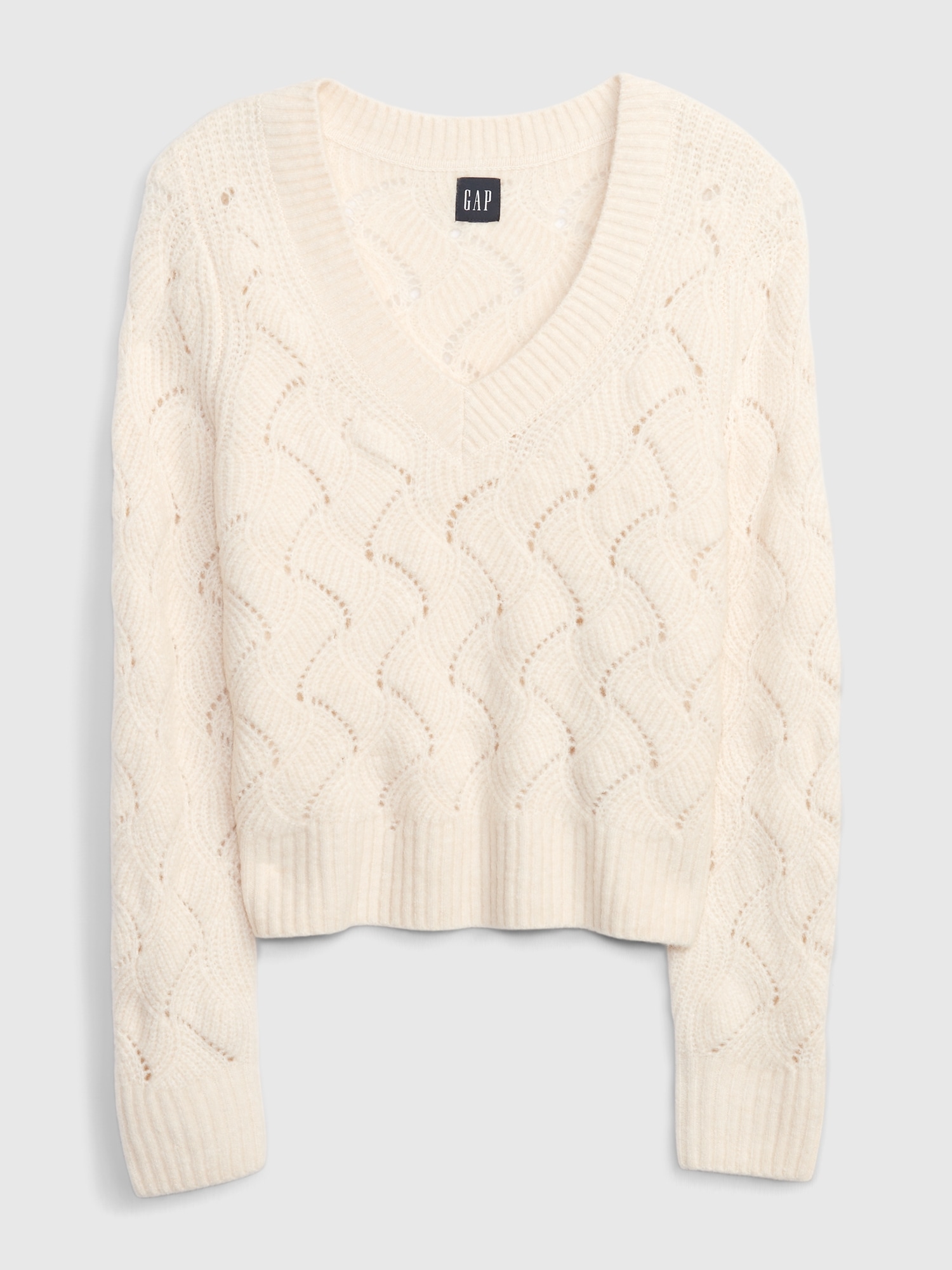 Pointelle V-Neck Sweater | Gap