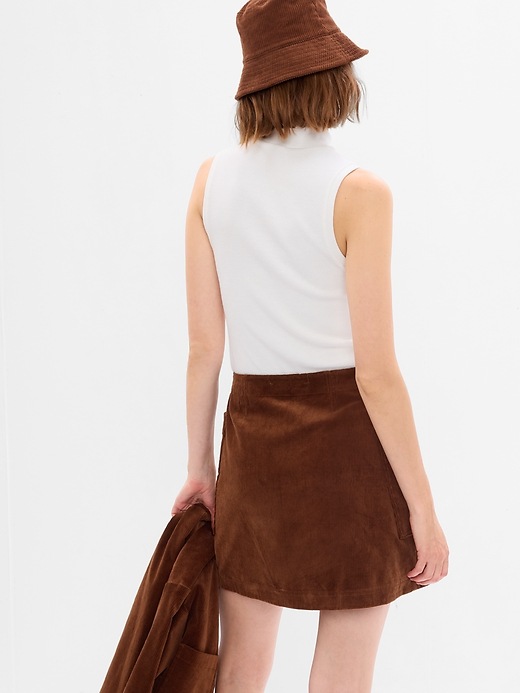 Image number 2 showing, Snap-Front Corduroy Mini Skirt