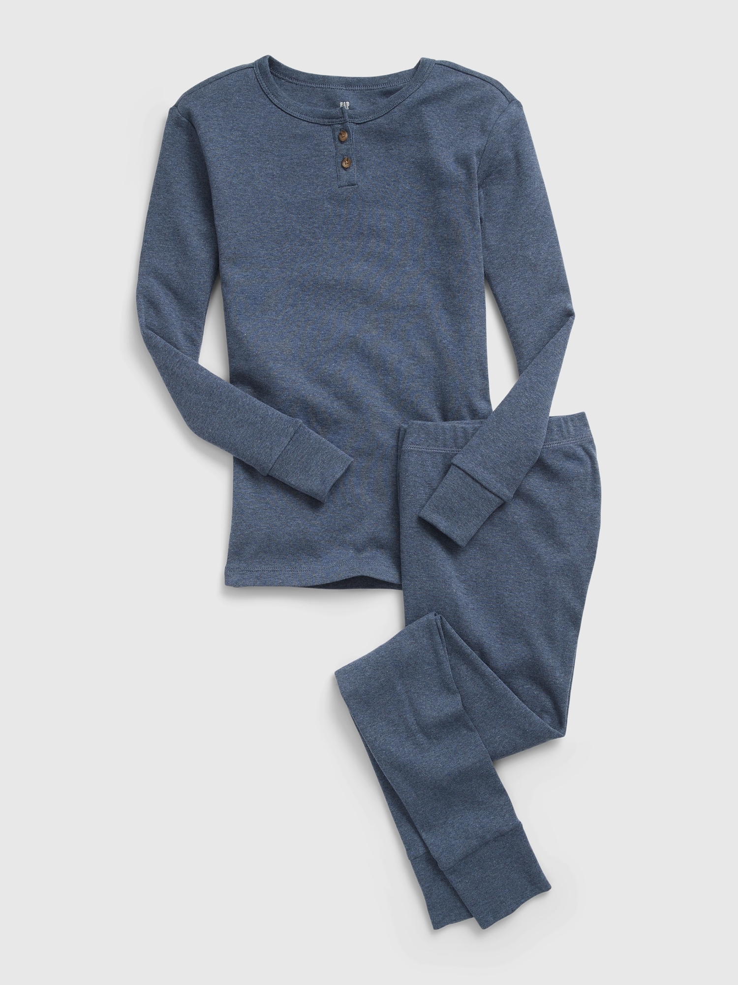 Solid Long Sleeve Henley & Pants Pajama Set