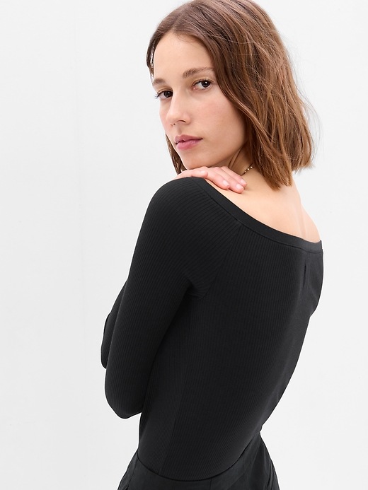 Image number 2 showing, Off-Shoulder Rib Bodysuit