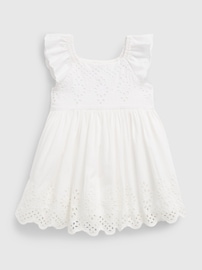 white eyelet dress gap