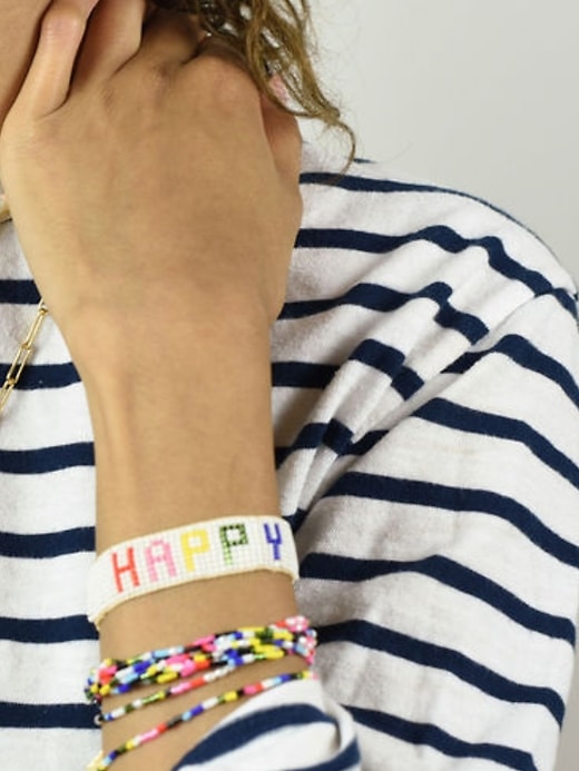 Image number 2 showing, HART Rainbow HAPPY Beaded Bracelet