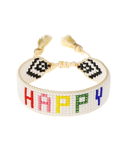 Image number 1 showing, HART Rainbow HAPPY Beaded Bracelet