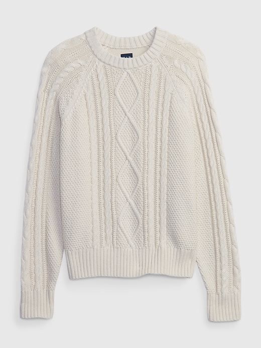 Image number 4 showing, Cable-Knit Crewneck Sweater