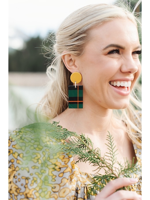 Image number 3 showing, Winter Plaid Earrings