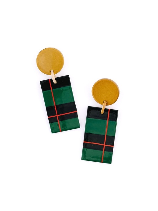 Image number 1 showing, Winter Plaid Earrings