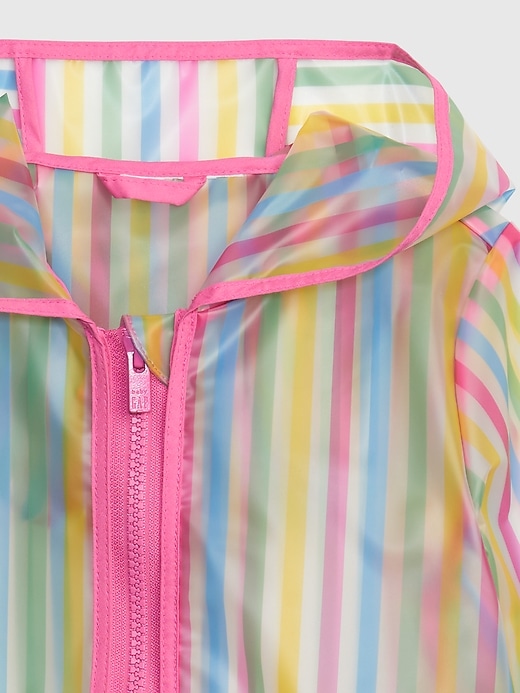 Image number 3 showing, Toddler Striped Translucent Rain Jacket