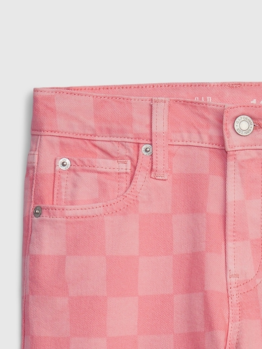 Image number 3 showing, Kids High Rise Checkerboard '90s Loose Jeans with Washwell