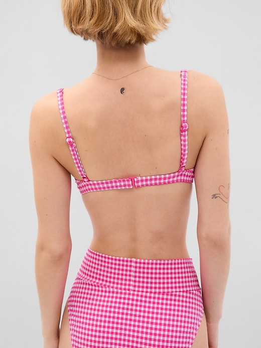 Image number 2 showing, Textured Gingham Bikini Top